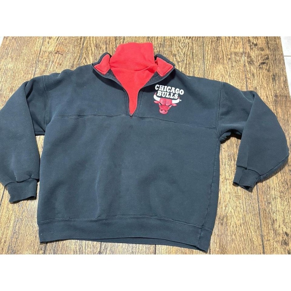 Vintage Chicago bulls nba dodger quarter zip sweater youth al